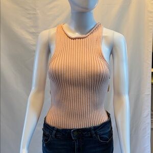 Alexander Wang - Peach Ribbed Tank Top - Size Medium